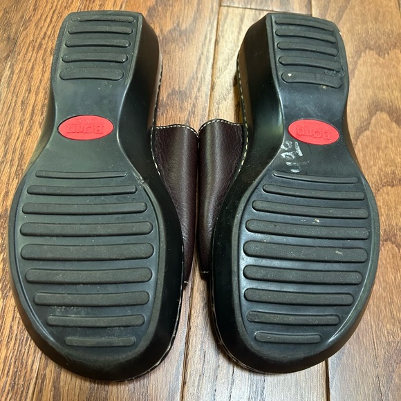 Born Dark Brown Leather Slide Wedge Sandals - size 8 - Picture 10 of 10